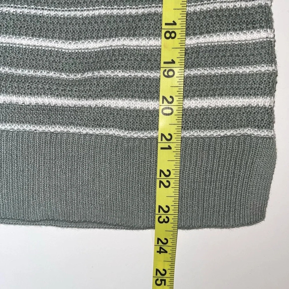 GAP 100% Cotton Sage Green & White Striped Knit Tank Top Small Women’s - Picture 7 of 10